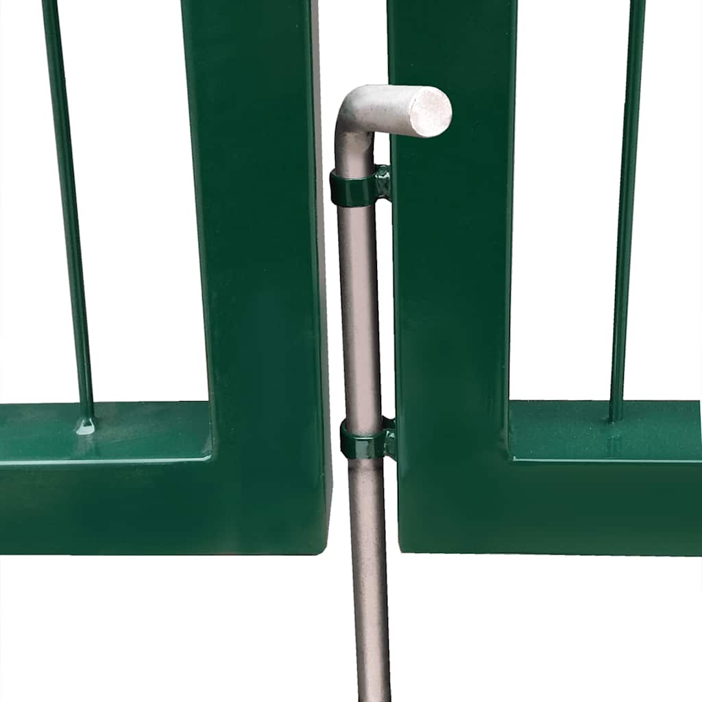 vidaXL Πύλη Φράχτη Κήπου με Στύλους 350x140 εκ. Ατσάλινο Πράσινο