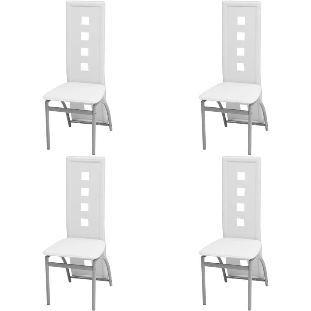 vidaXL Καρέκλες Τραπεζαρίας 4 τεμ. Λευκές από Συνθετικό Δέρμα