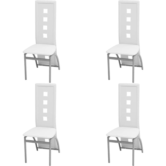 vidaXL Καρέκλες Τραπεζαρίας 4 τεμ. Λευκές από Συνθετικό Δέρμα