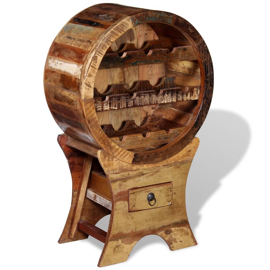 vidaXL Ραφιέρα/Σταντ Κρασιών για 10 Φιάλες από Μασίφ Ανακυκλωμένο Ξύλο