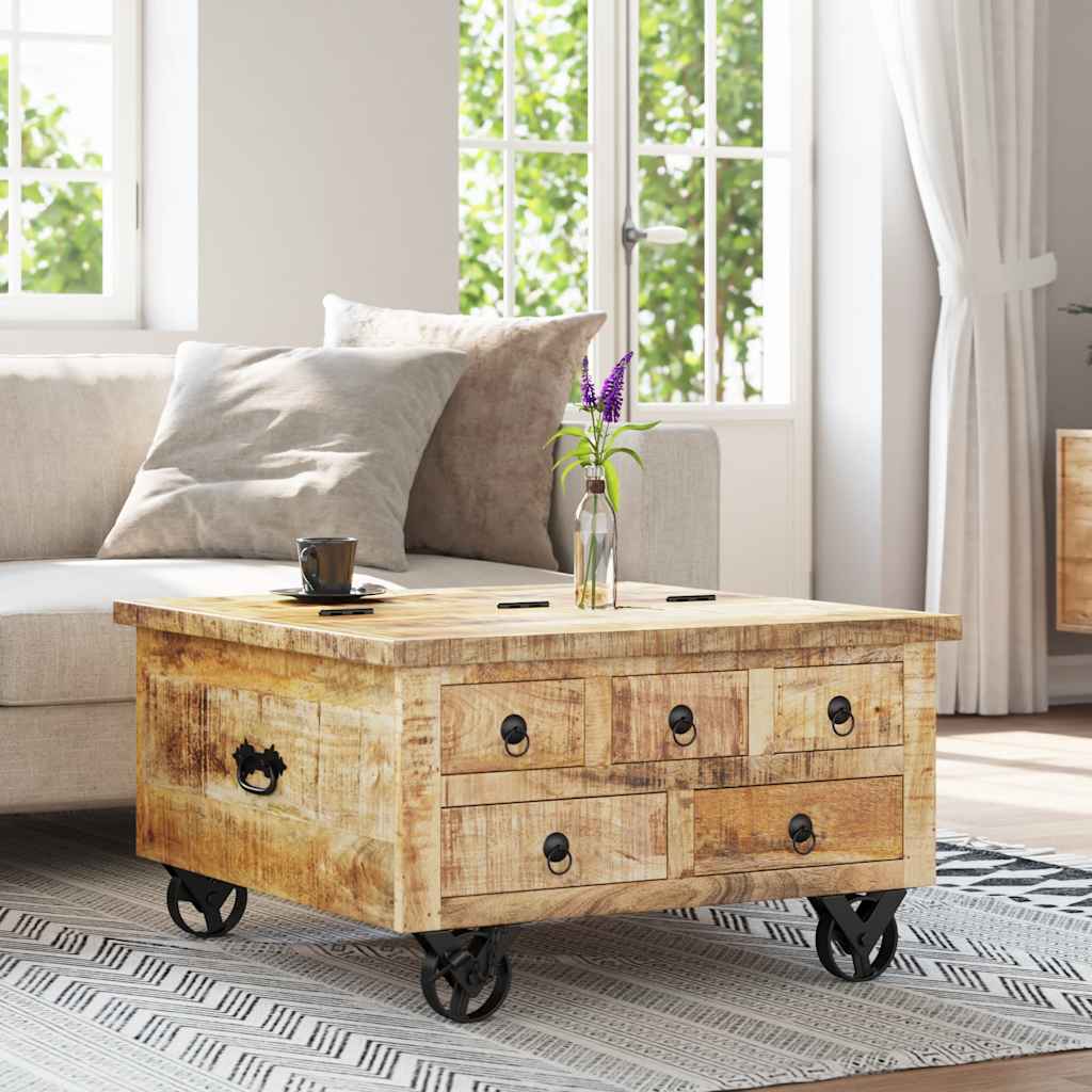 vidaXL Τραπεζάκι Σαλονιού 70x70x40 εκ. από Ακατέργαστο Ξύλο Μάνγκο