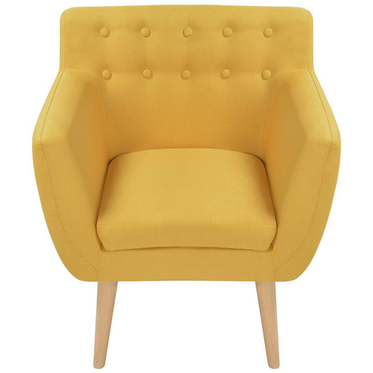 vidaXL Πολυθρόνα Κίτρινη Υφασμάτινη
