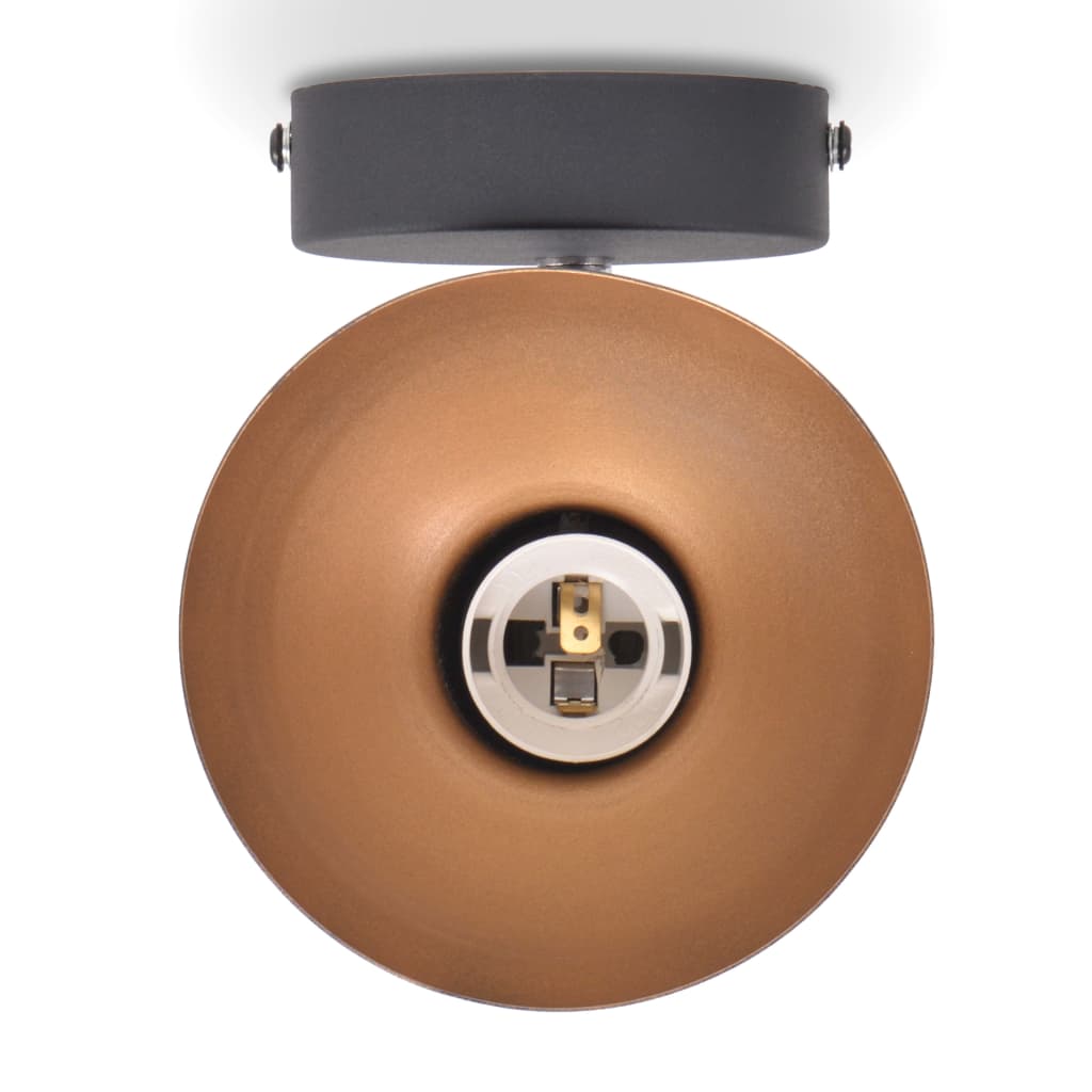 vidaXL Απλίκες 2 τεμ. για 2 Λαμπτήρες E27 Μαύρο / Χρυσαφί