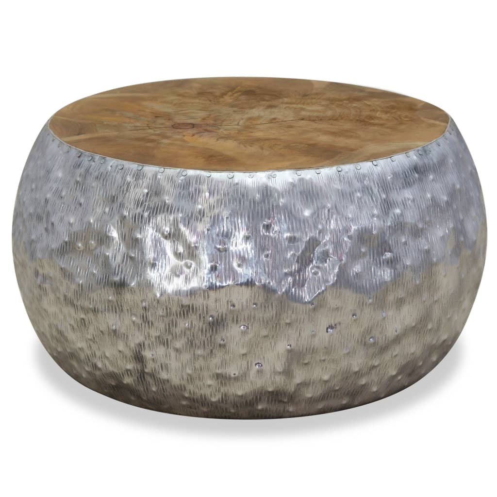 vidaXL Τραπεζάκι Σαλονιού 60 x 60 x 30 εκ. από Αλουμίνιο / Ξύλο Teak