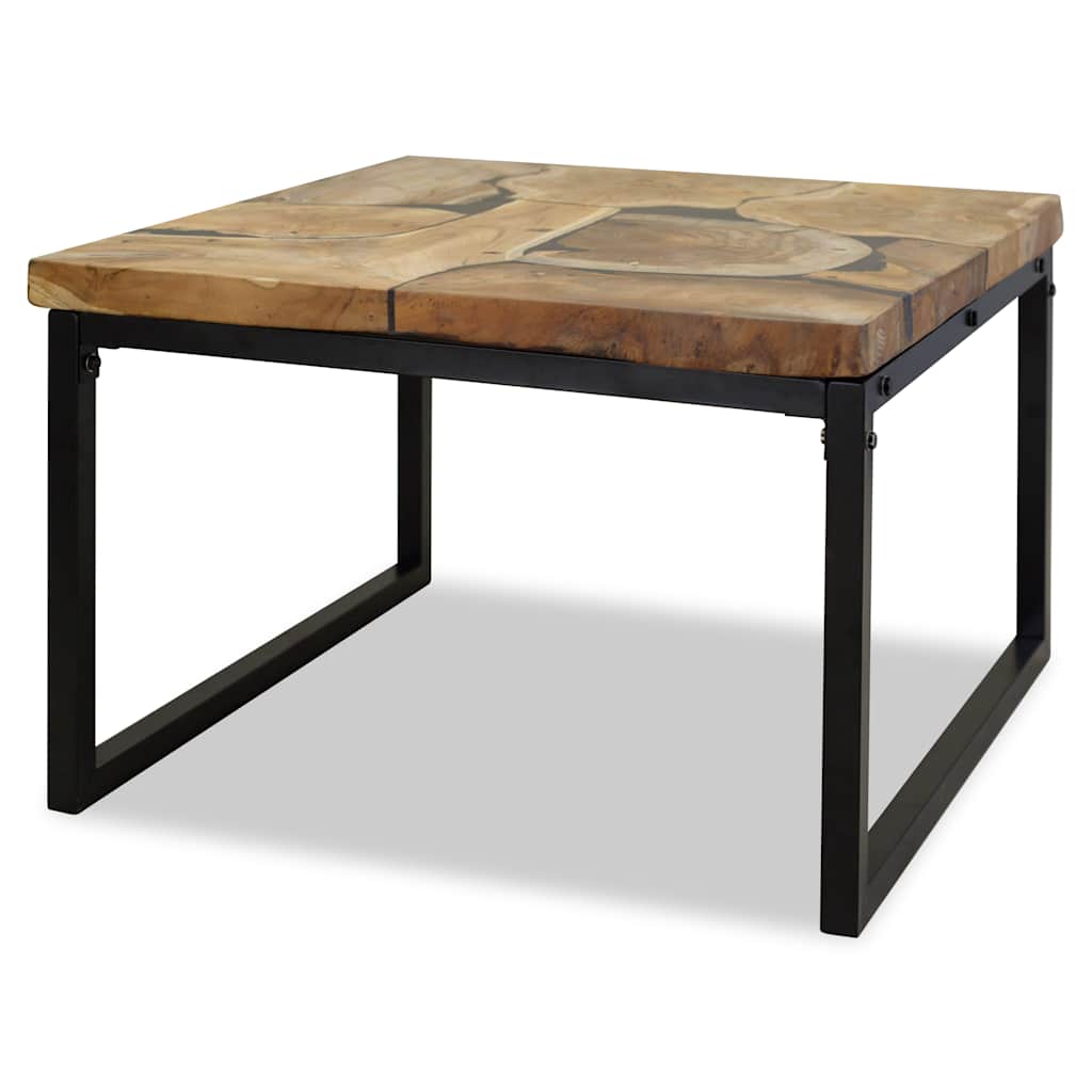 vidaXL Τραπεζάκι Σαλονιού 60 x 60 x 40 εκ. από Ξύλο Teak και Ρητίνη