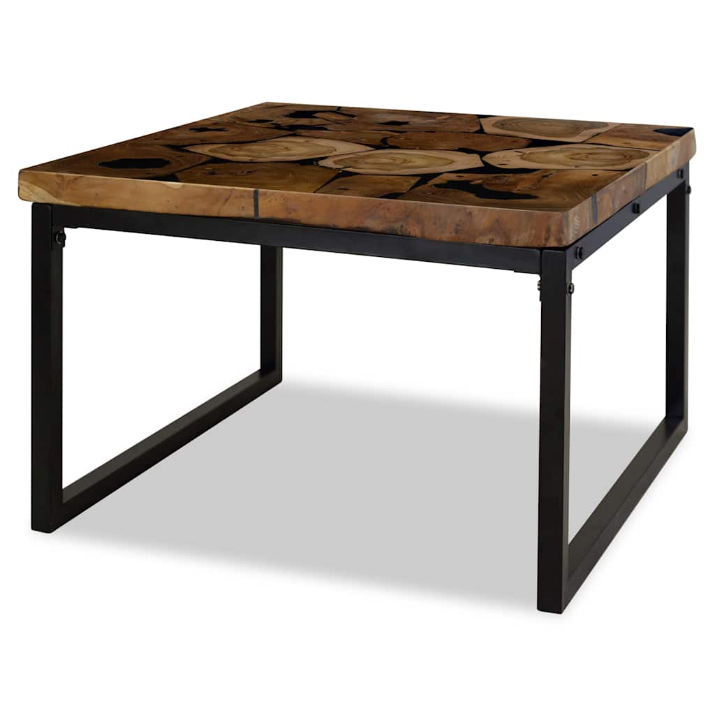 vidaXL Τραπεζάκι Σαλονιού 60 x 60 x 40 εκ. από Ξύλο Teak και Ρητίνη