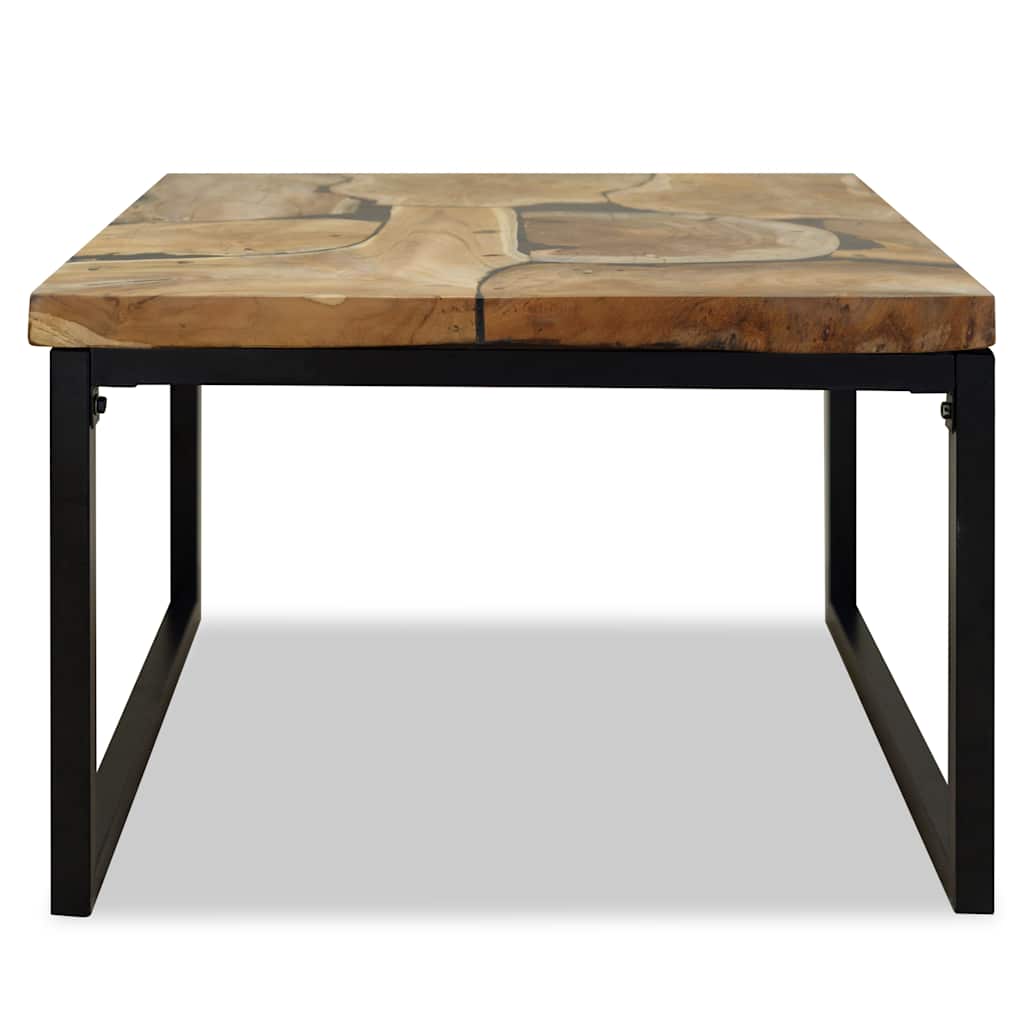 vidaXL Τραπεζάκι Σαλονιού 60 x 60 x 40 εκ. από Ξύλο Teak και Ρητίνη
