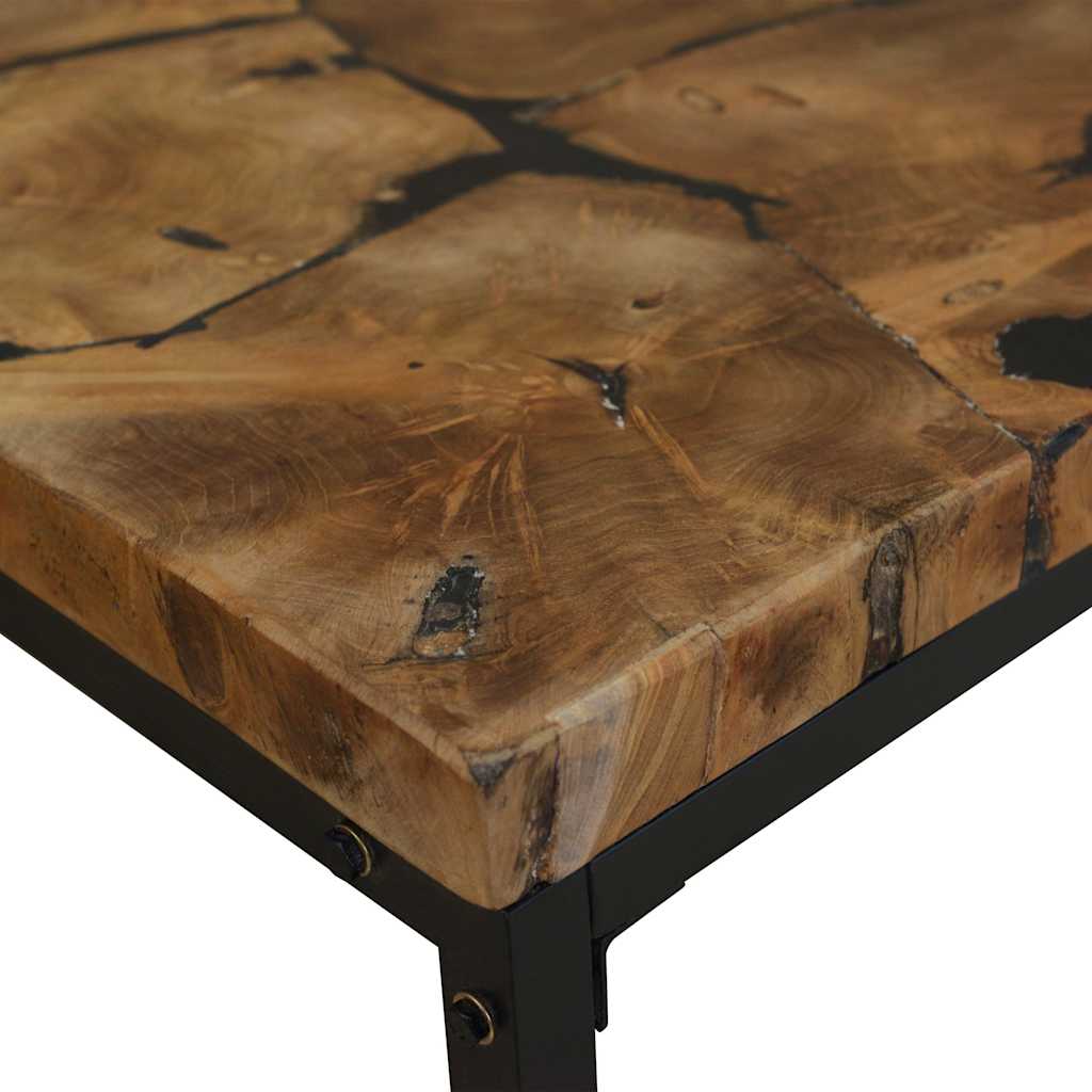 vidaXL Τραπεζάκι Σαλονιού 60 x 60 x 40 εκ. από Ξύλο Teak και Ρητίνη