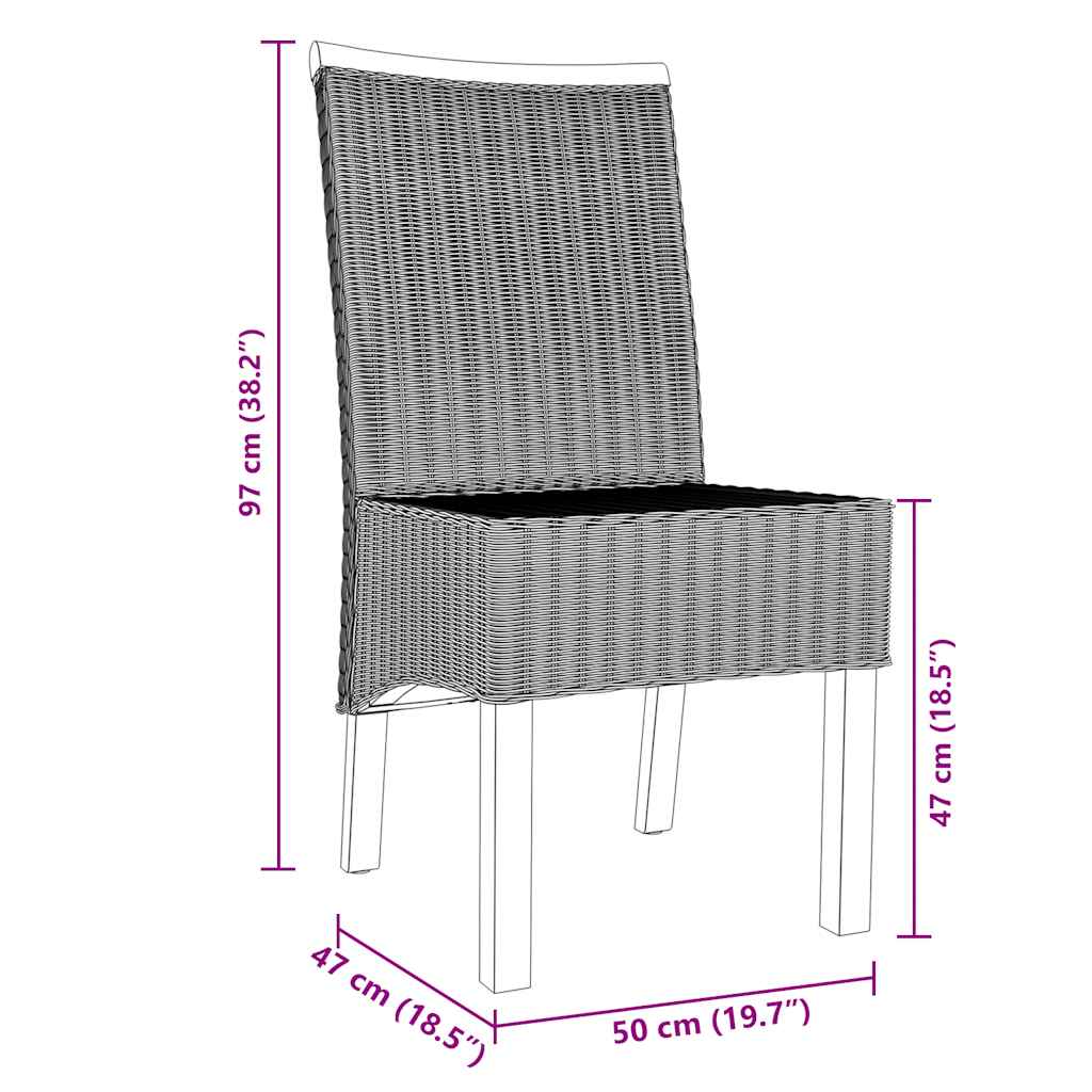 vidaXL Καρέκλες Τραπεζαρίας 6 τεμ. Καφέ από Γνήσιο Ρατάν