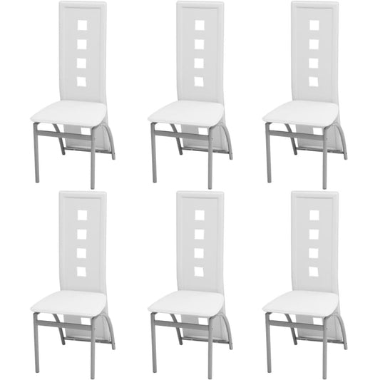 vidaXL Καρέκλες Τραπεζαρίας 6 τεμ. Λευκές από Συνθετικό Δέρμα