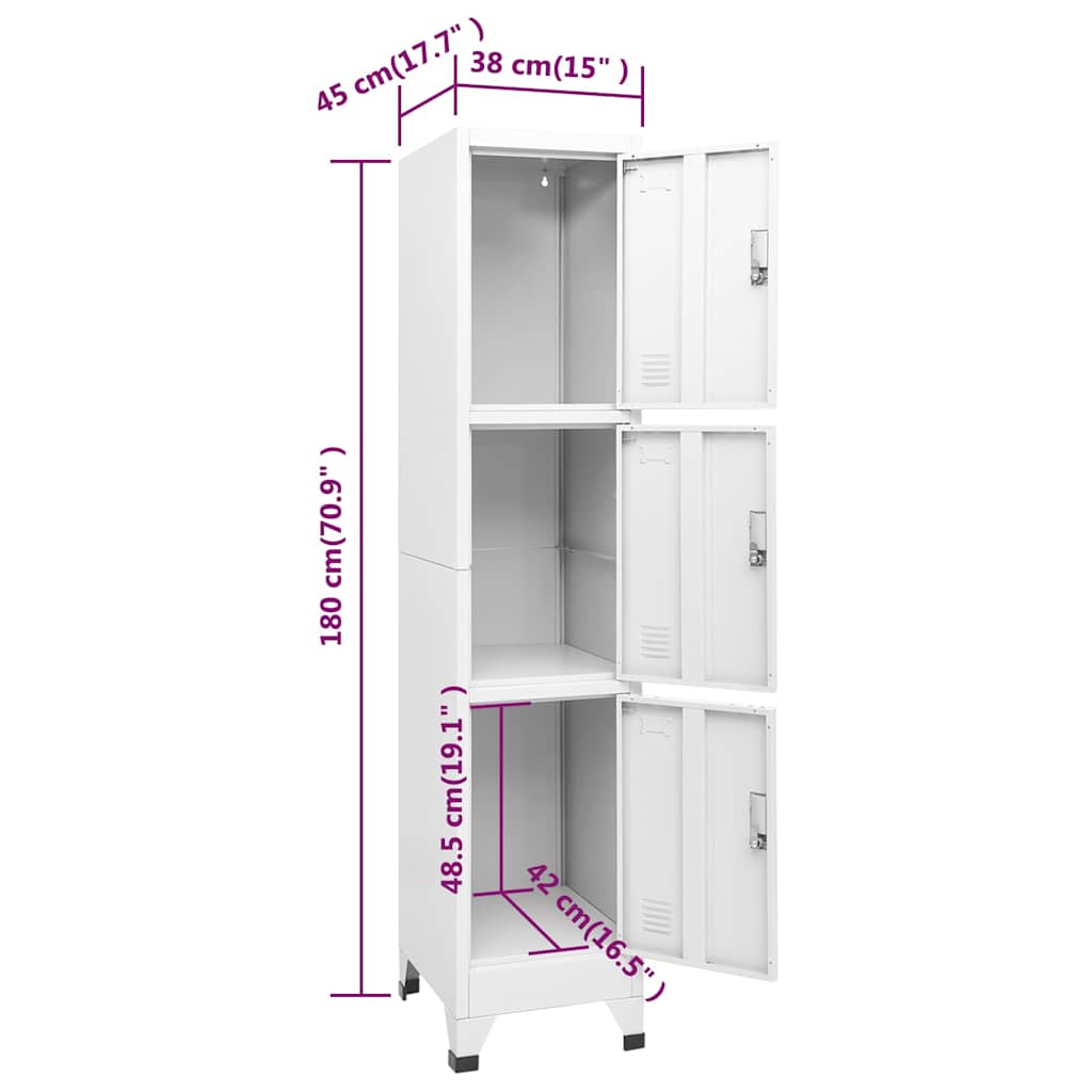 vidaXL Φοριαμός 38 x 45 x 180 εκ. με 3 Τμήματα