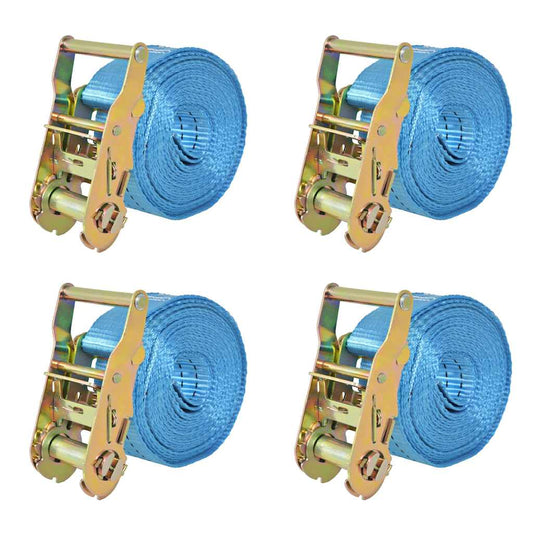 vidaXL Ιμάντες Πρόσδεσης με Καστάνια 4 τεμ. Μπλε 2 Τόνων 6 μ.x 38χιλ.