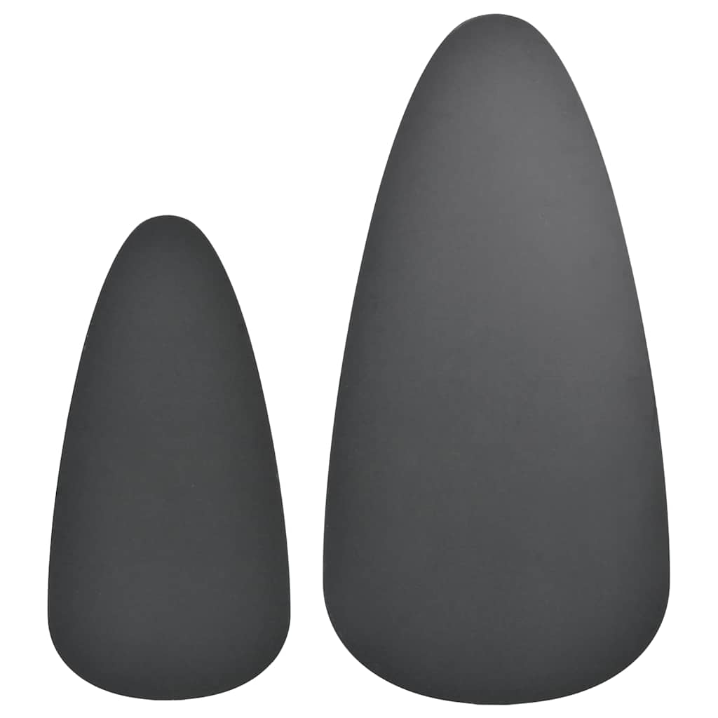 vidaXL Σετ Τραπεζάκια Σαλονιού 2 τεμ. Μαύρα από Μασίφ Ξύλο Πεύκου