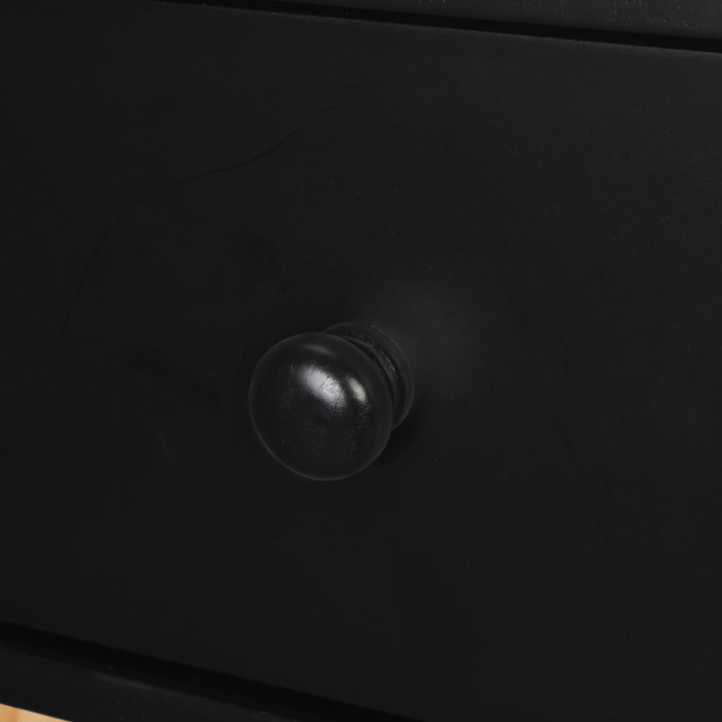 vidaXL Κομοδίνα 2 τεμ. Μαύρα 40 x 30 x 61 εκ. από Μασίφ Ξύλο Πεύκου