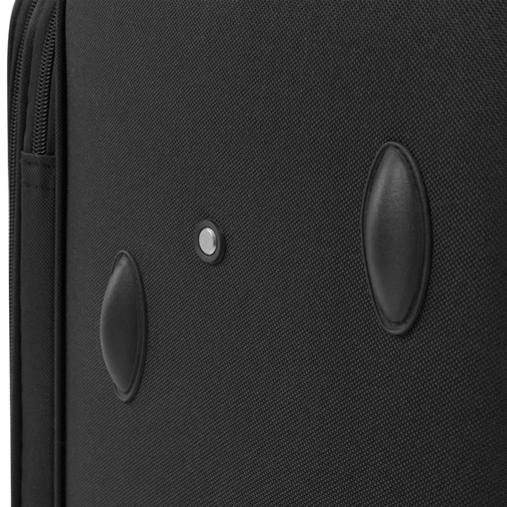 vidaXL Σετ Βαλιτσών Τρόλεϊ 3 τεμ. με Μαλακό Περίβλημα Μαύρο