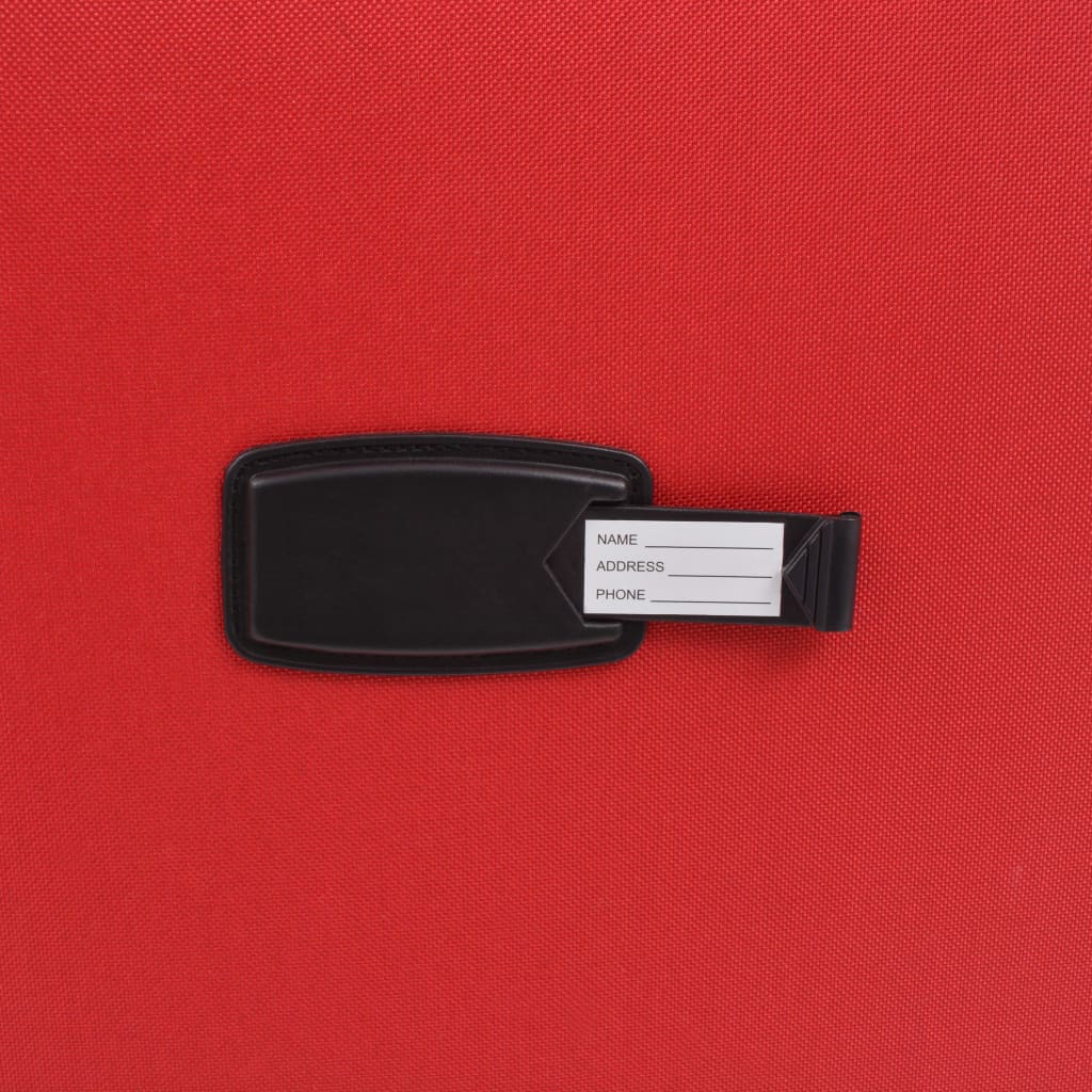 vidaXL Σετ Βαλιτσών Τρόλεϊ 3 τεμ. με Μαλακό Περίβλημα Κόκκινο