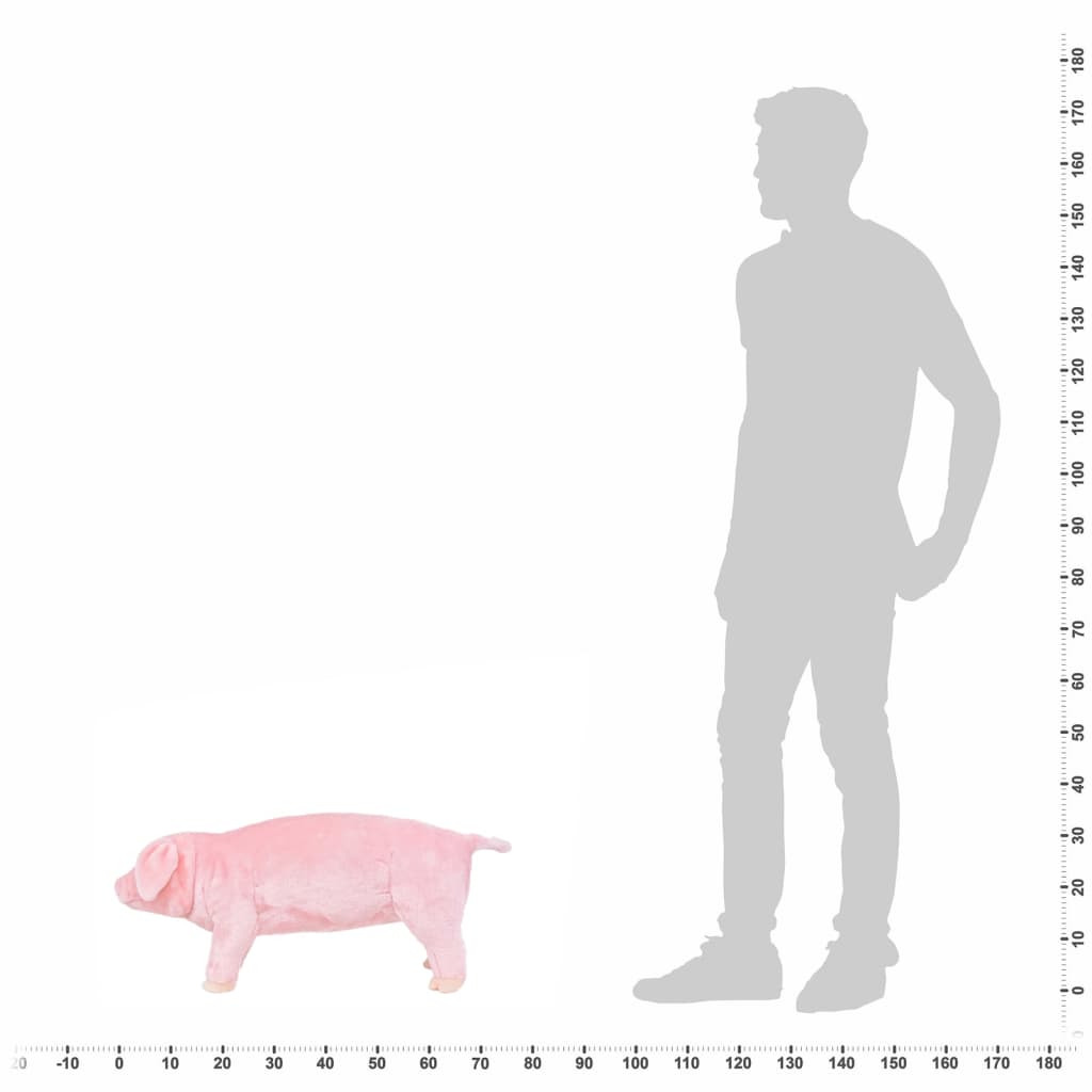 vidaXL Παιχνίδι Γουρούνι σε Όρθια Στάση Ροζ XXL Λούτρινο