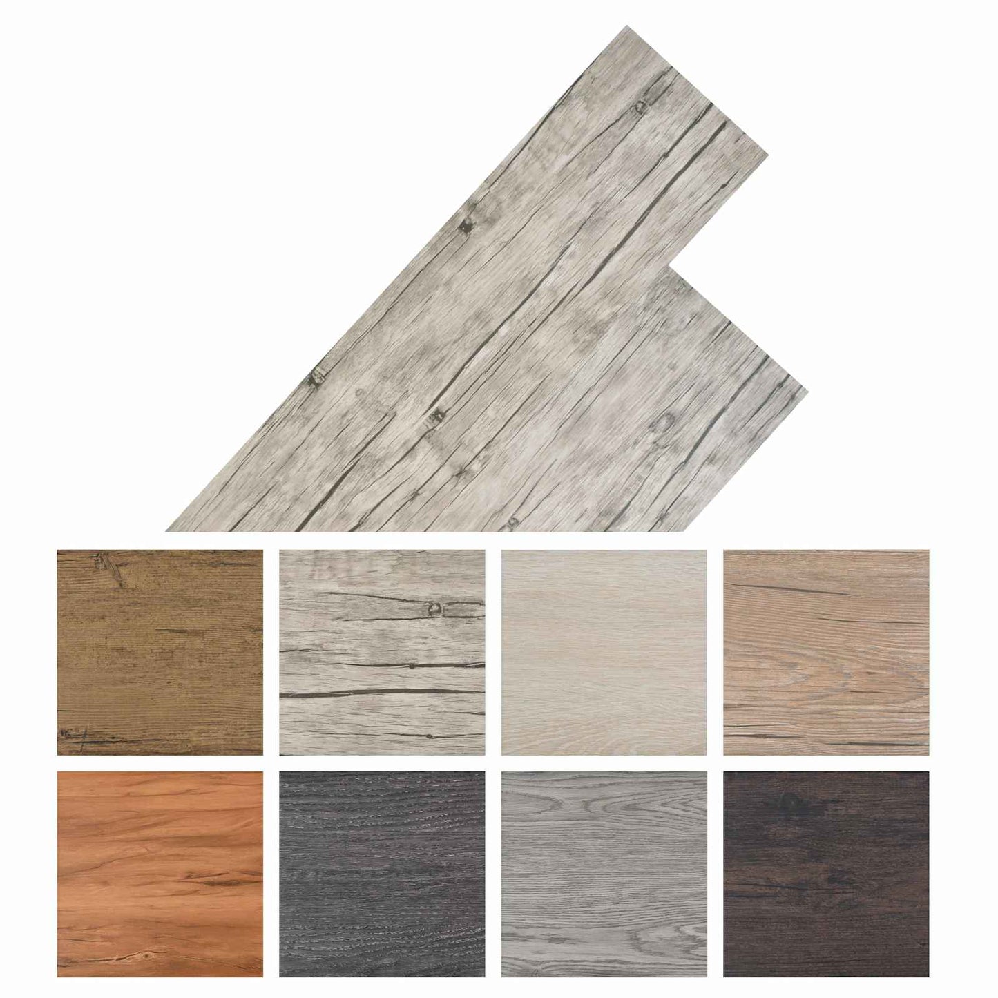 vidaXL Πλάκες Δαπέδου 18 pcs Γκρι 5,26 τ.μ. PVC