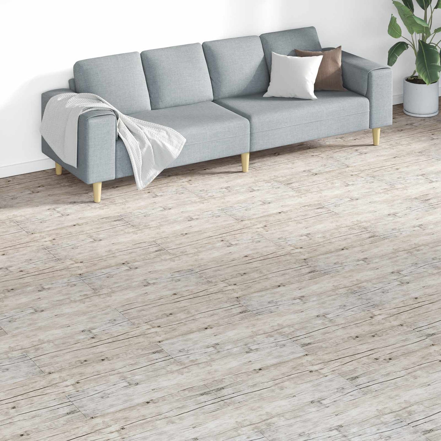vidaXL Πλάκες Δαπέδου 18 pcs Γκρι 5,26 τ.μ. PVC