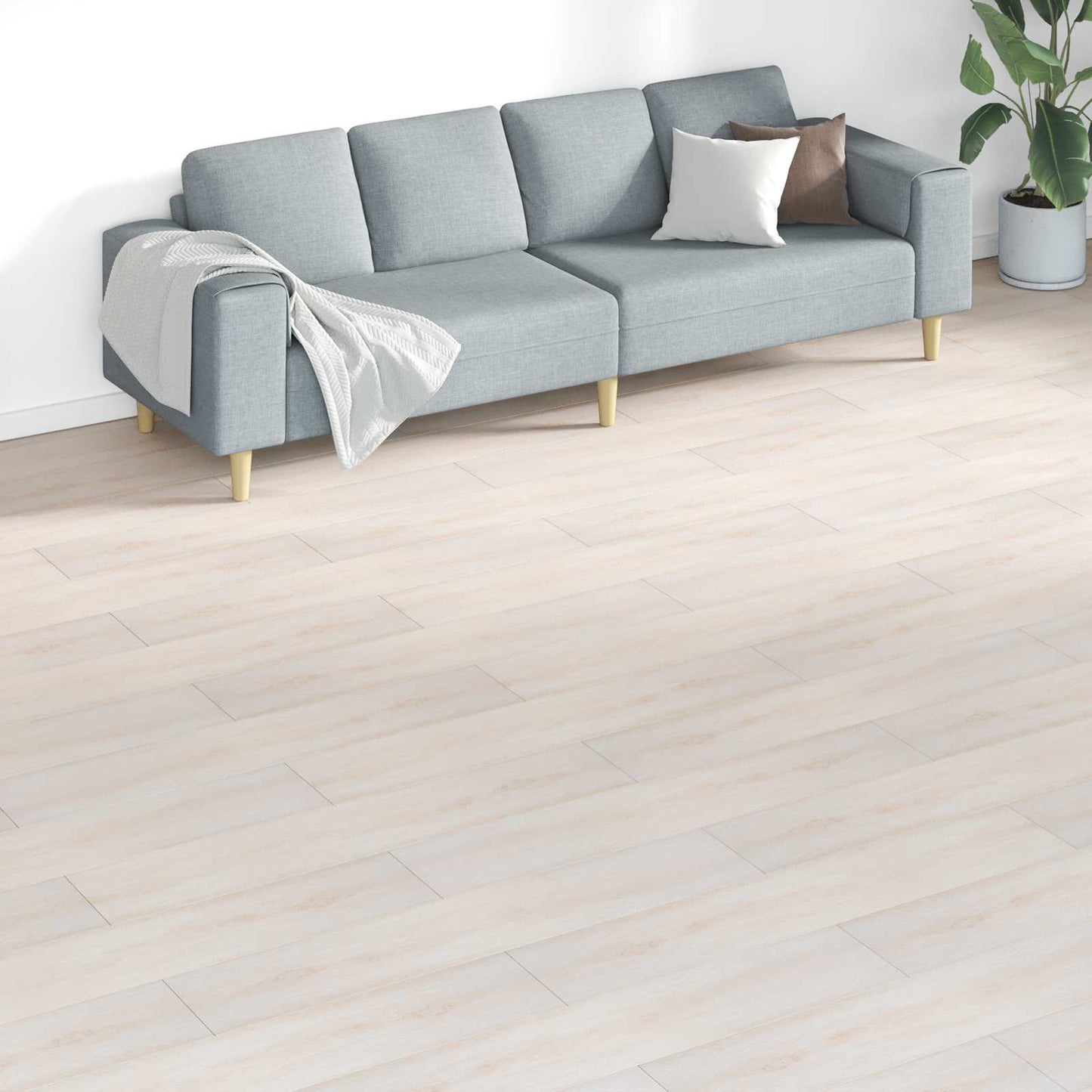 vidaXL Πλάκες Δαπέδου 18 pcs Λευκός 5,26 τ.μ. PVC
