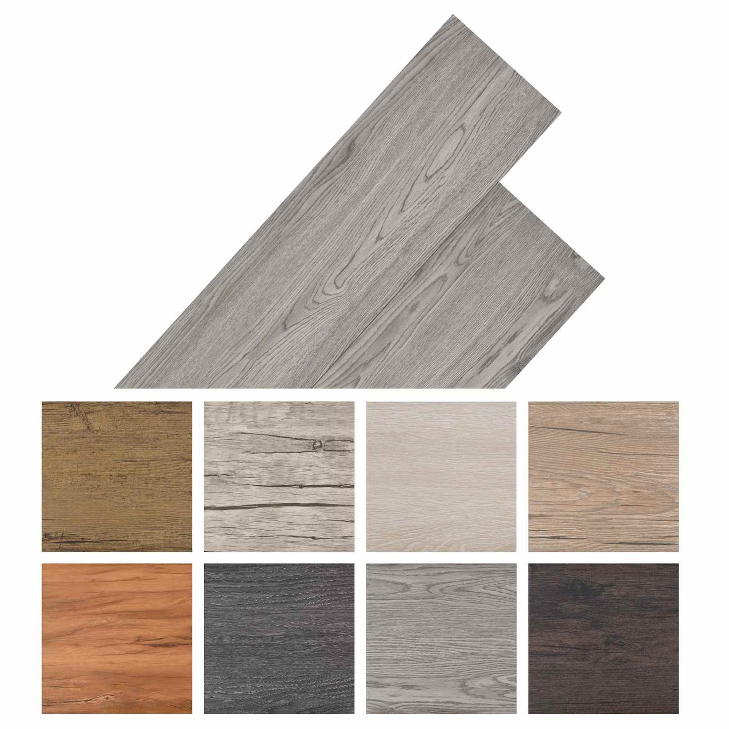 vidaXL Πλάκες Δαπέδου 18 pcs Σκούρο Γκρι 5,26 τ.μ. PVC