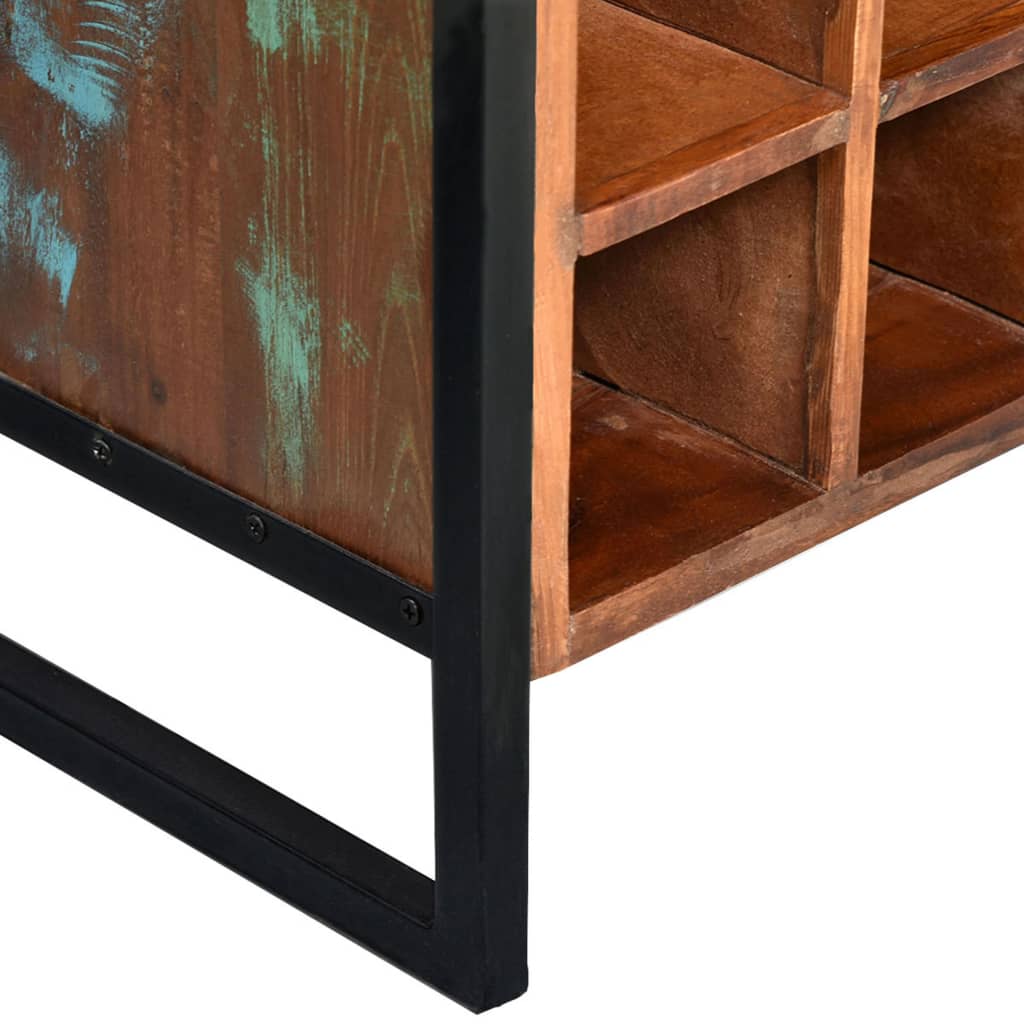 vidaXL Ραφιέρα/Σταντ Κρασιών για 16 Φιάλες από Μασίφ Ανακυκλωμένο Ξύλο