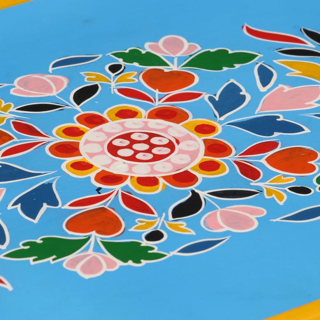 vidaXL Ψηλός Μπουφές με Χειροπ. Λεπτομέρειες Τιρκουάζ Ξύλο Μάνγκο