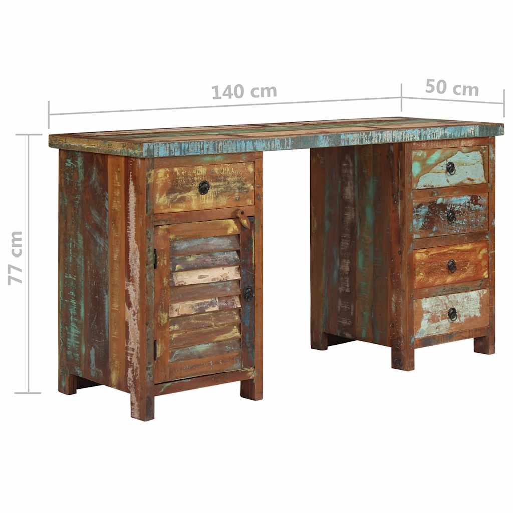 vidaXL Γραφείο Κλασικό 140 x 50 x 77 εκ. από Μασίφ Ανακυκλωμένο Ξύλο