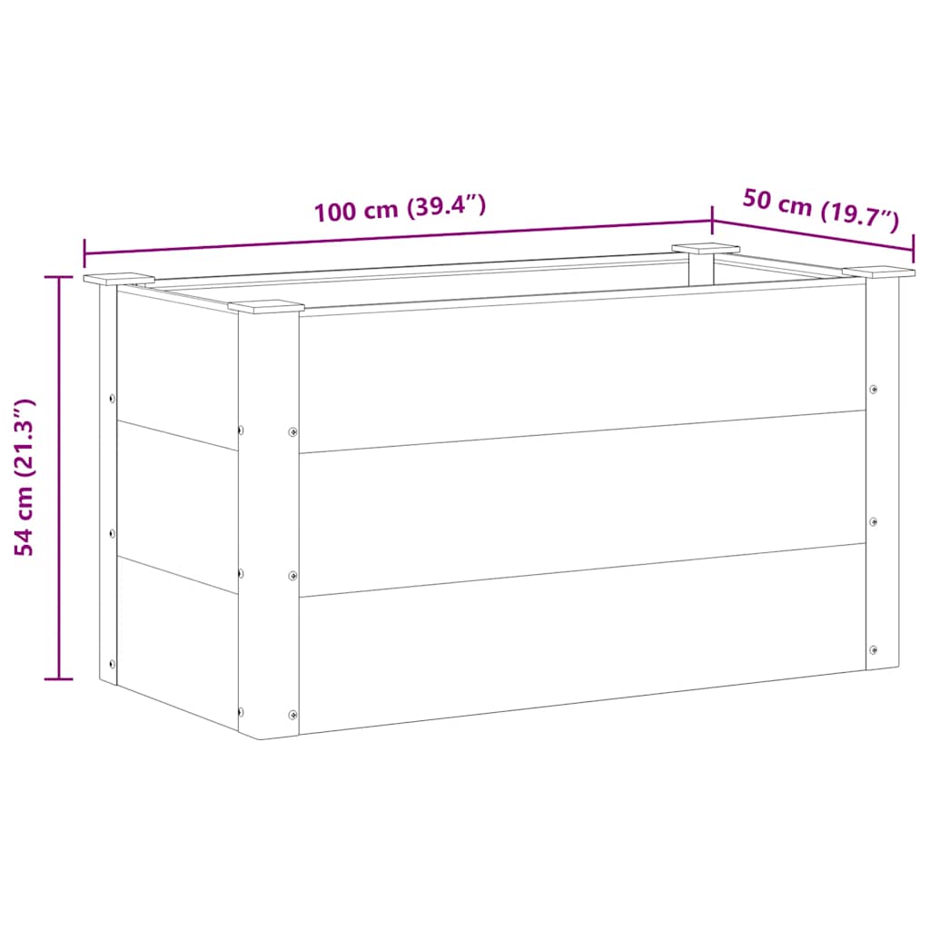 vidaXL Ζαρντινιέρα Υπερυψωμένη Γκρι 100 x 50 x 54 εκ. από WPC
