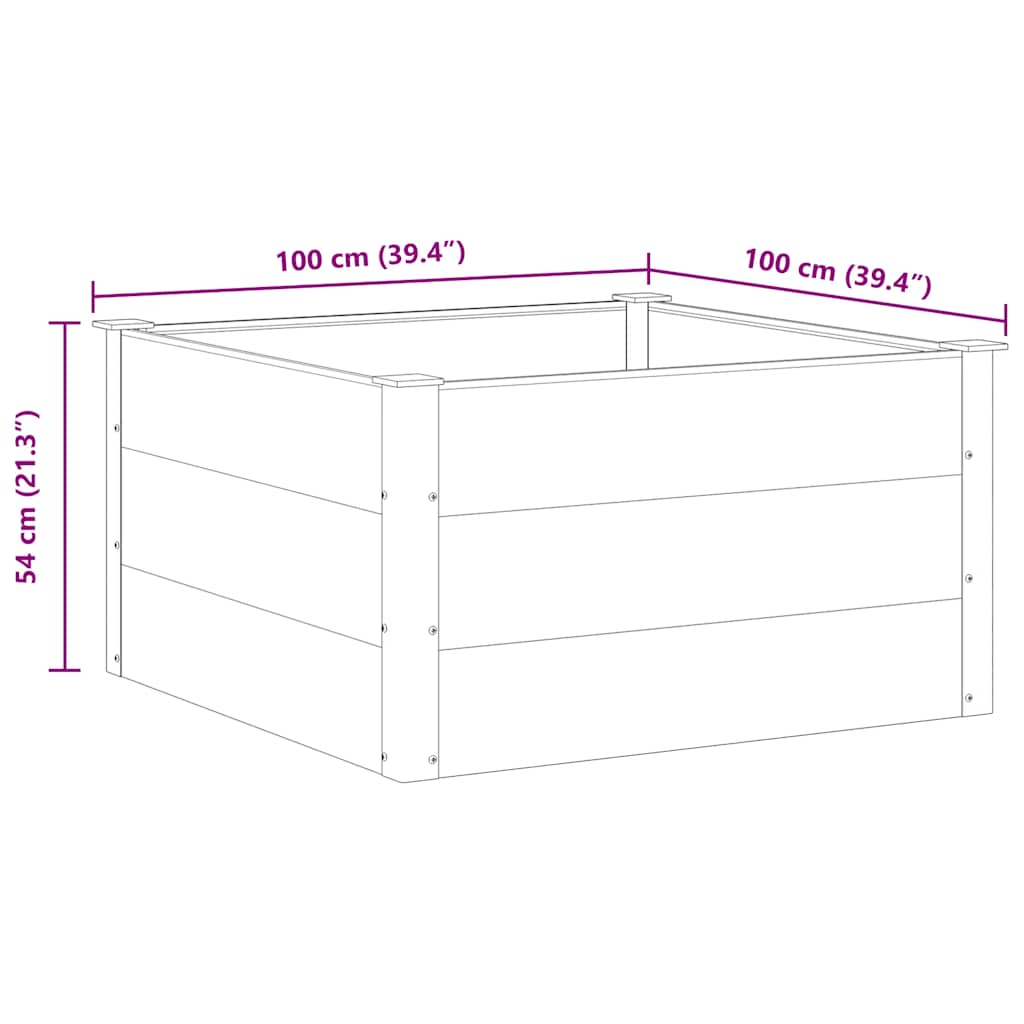 vidaXL Ζαρντινιέρα Υπερυψωμένη Γκρι 100 x 100 x 54 εκ. από WPC