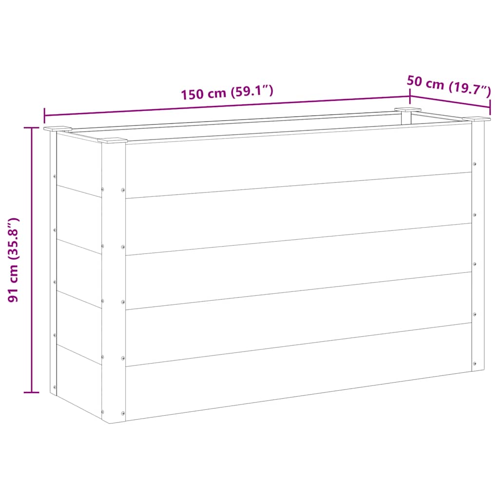vidaXL Ζαρντινιέρα Υπερυψωμένη Γκρι 150 x 50 x 91 εκ. από WPC