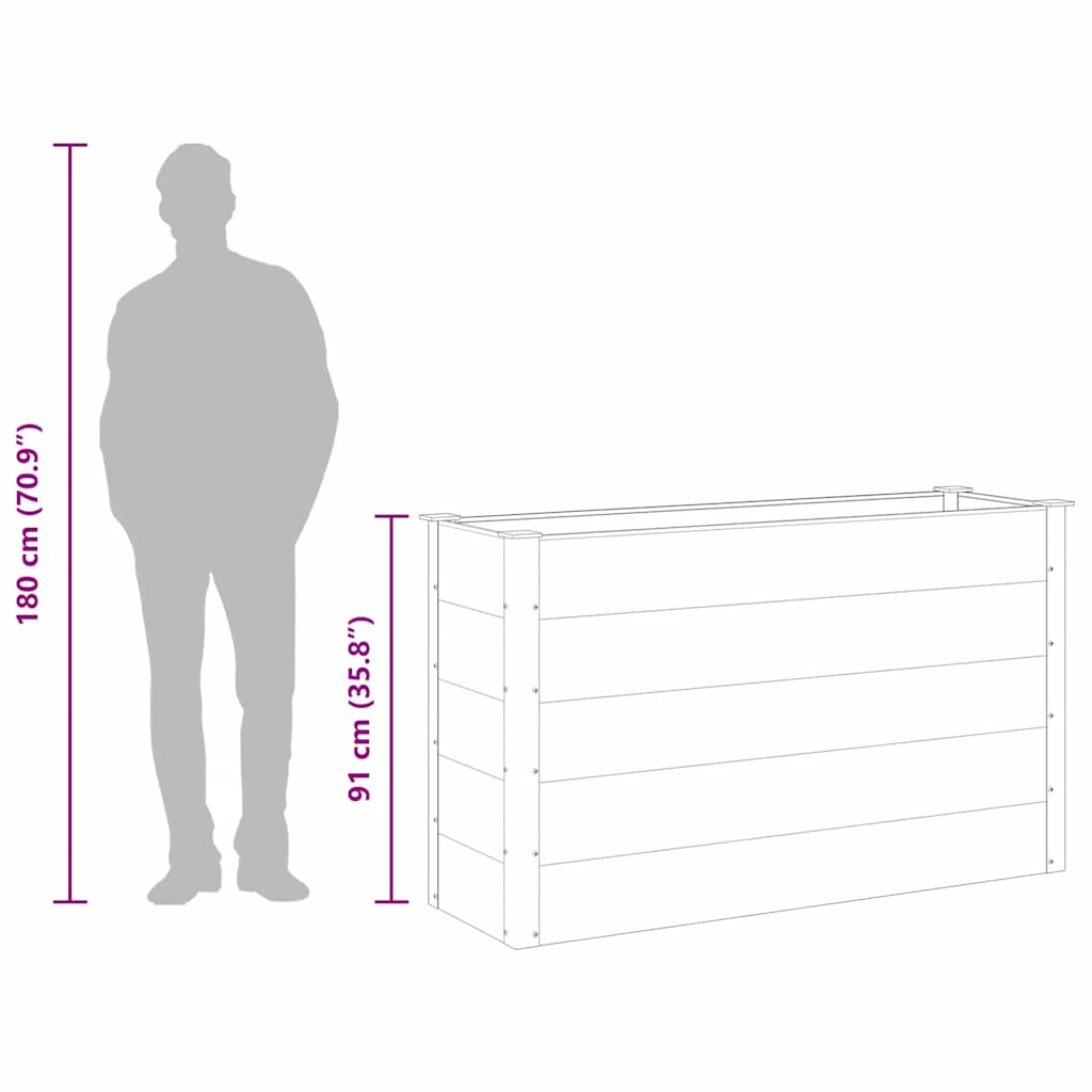 vidaXL Ζαρντινιέρα Υπερυψωμένη Γκρι 150 x 50 x 91 εκ. από WPC