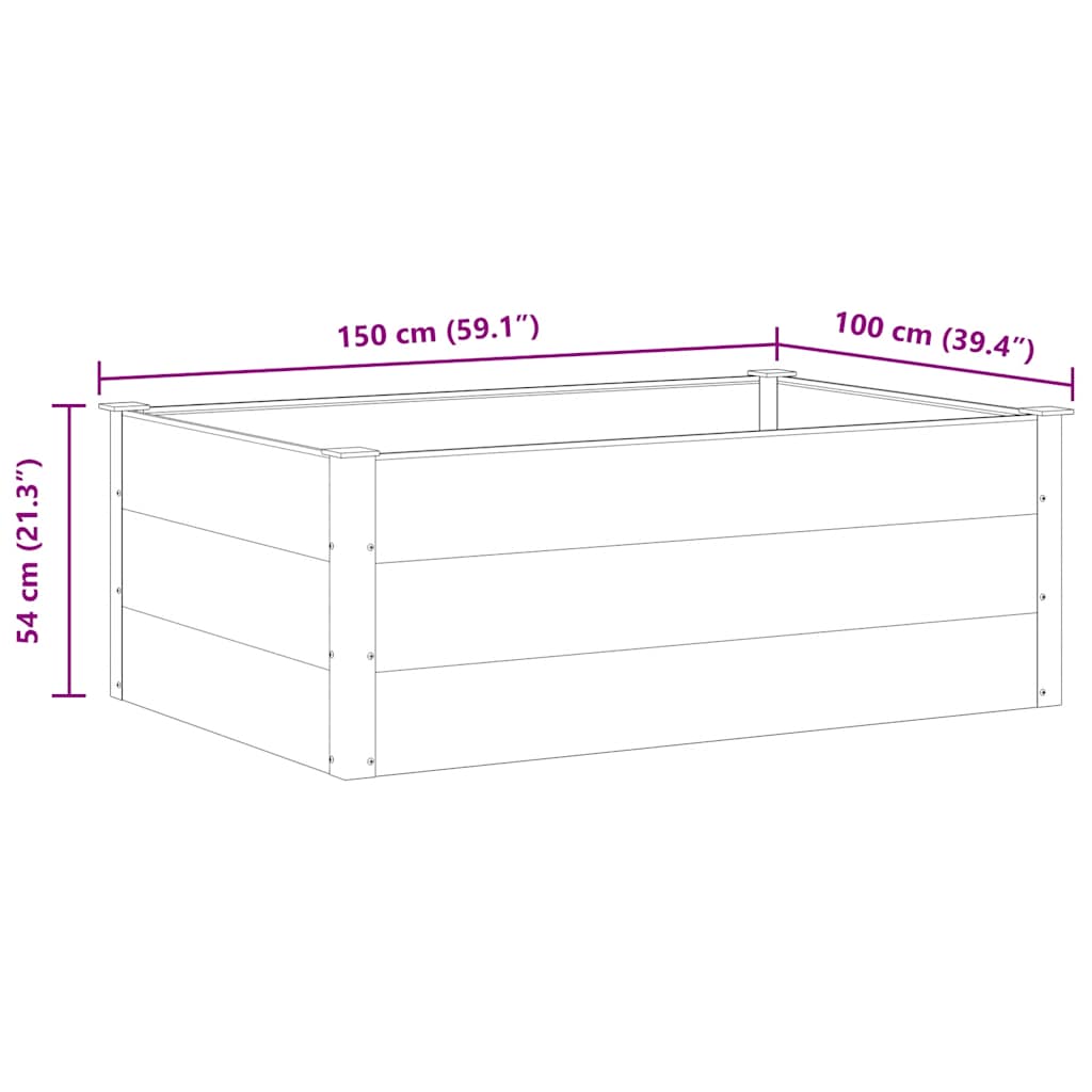 vidaXL Ζαρντινιέρα Υπερυψωμένη Γκρι 150 x 100 x 54 εκ. από WPC