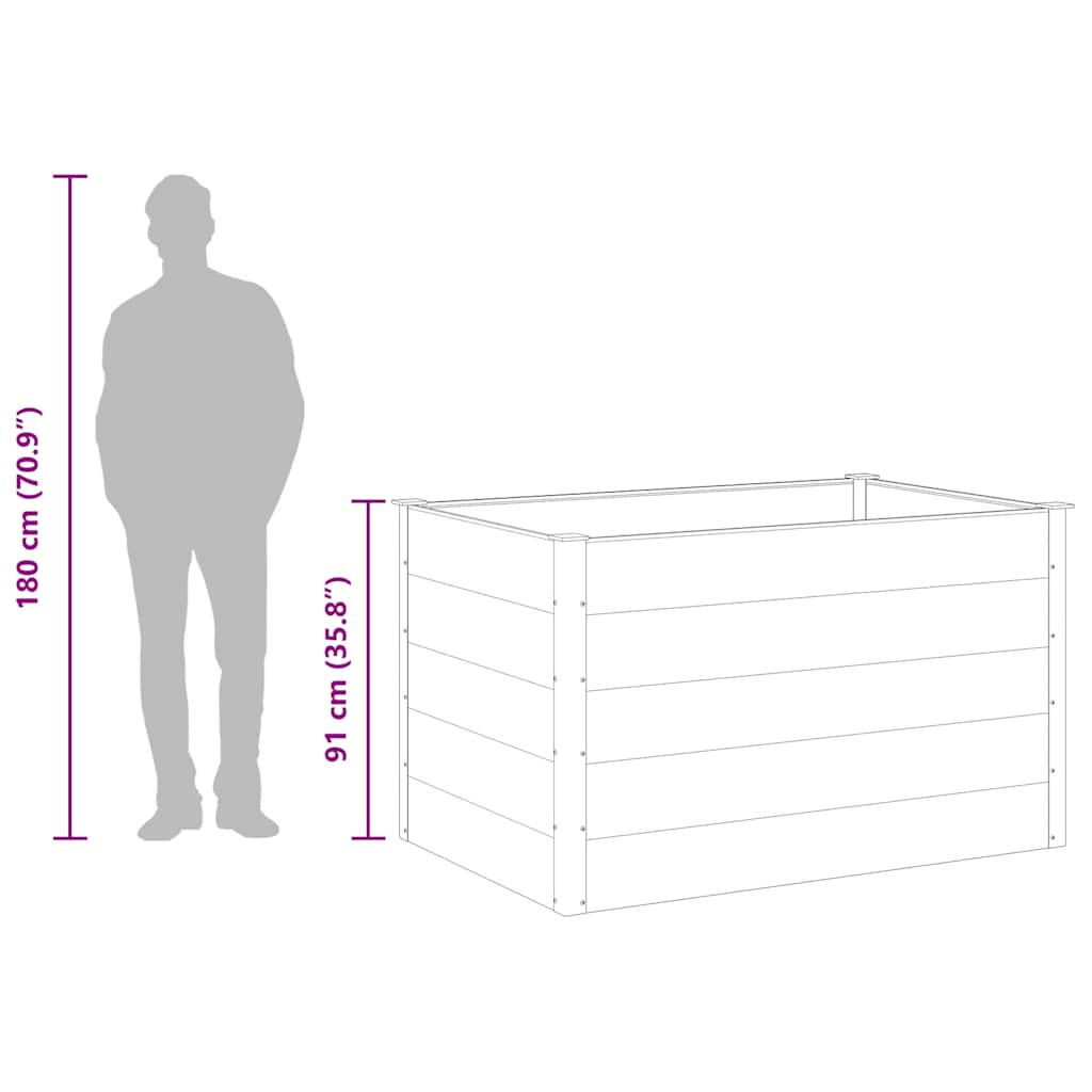 vidaXL Ζαρντινιέρα Υπερυψωμένη Γκρι 150 x 100 x 91 εκ. από WPC