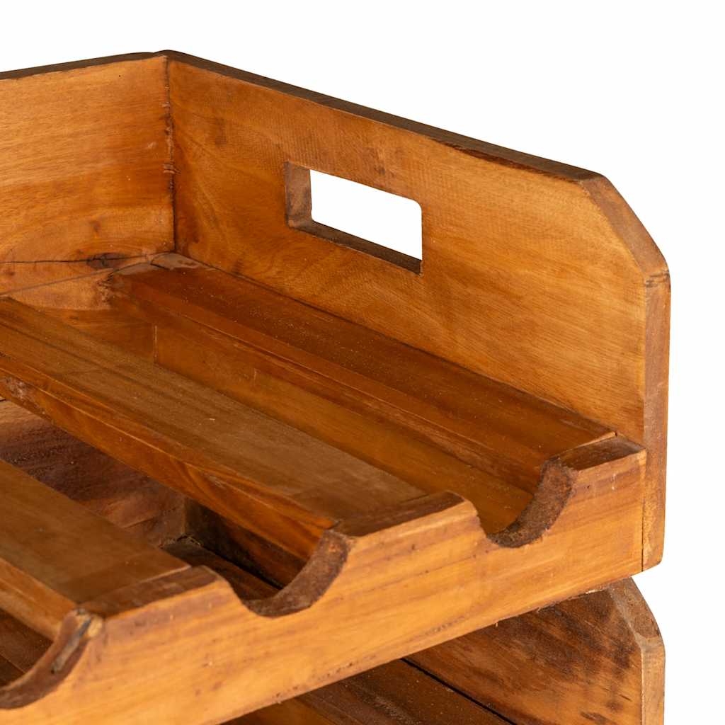 vidaXL Ράφια Κρασιών 4 τεμ. 16 Φιαλών από Μασίφ Ξύλο Μαόνι