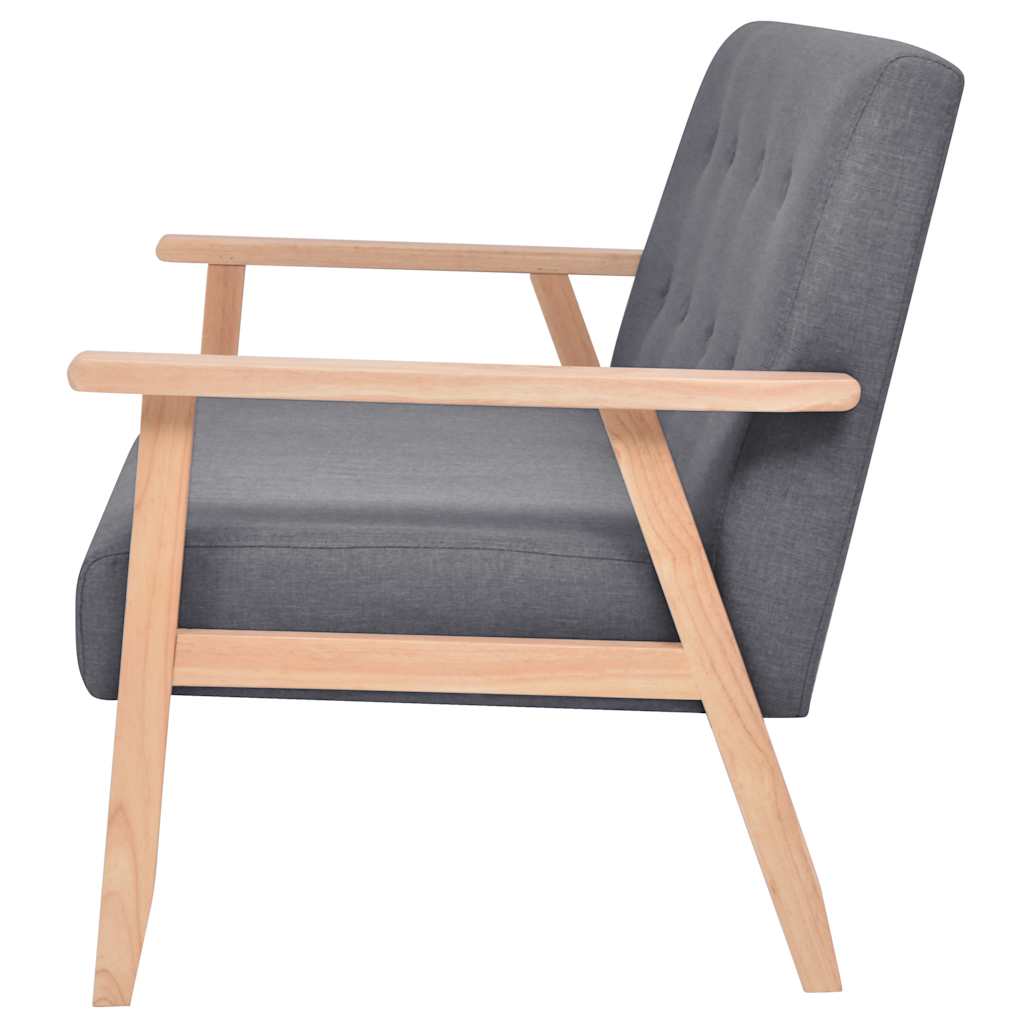 vidaXL Καναπές Διθέσιος Σκούρο Γκρι Υφασμάτινος