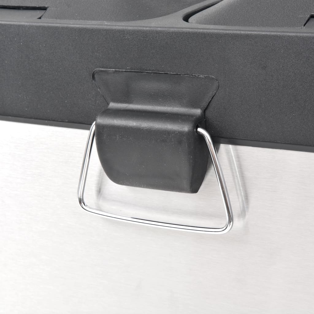 vidaXL Κάδος Απορριμμάτων/Ανακύκλωσης Διπλός 36 Λίτρα Ανοξείδ. Ατσάλι