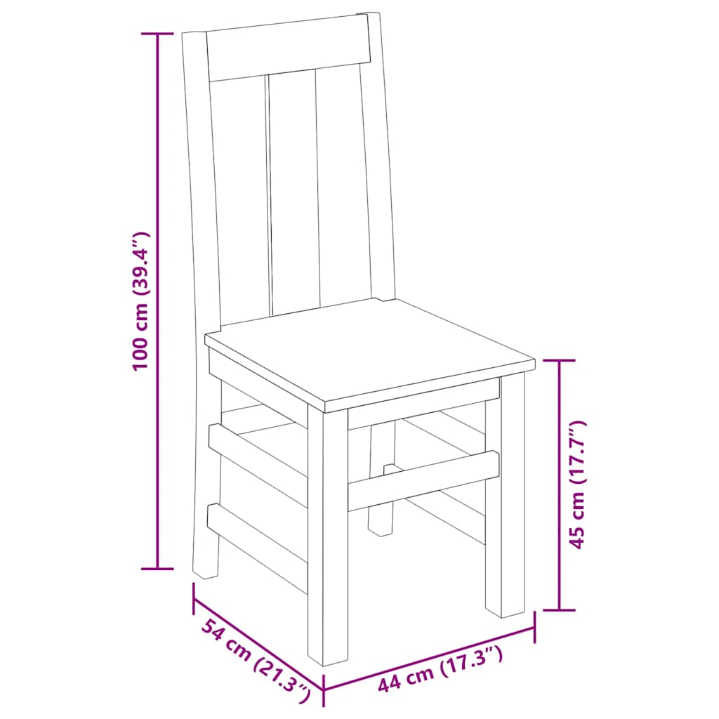 vidaXL Καρέκλες Τραπεζαρίας 4 τεμ. από Μασίφ Ξύλο