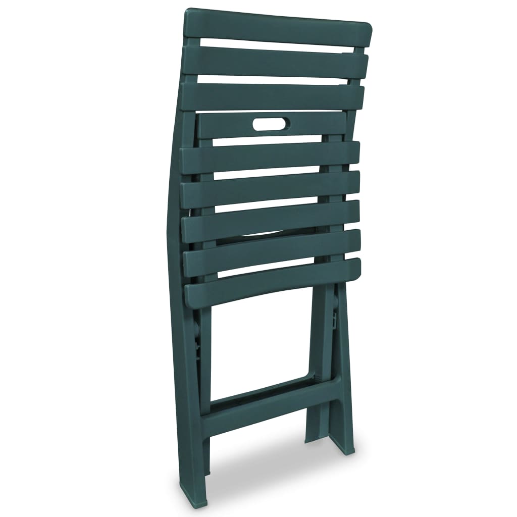 vidaXL Σετ Επίπλων Bistro Πτυσσόμενο 3 Τεμαχίων Πράσινο Πλαστικό