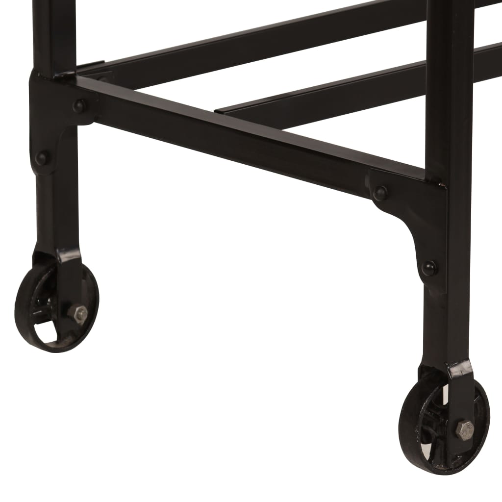 vidaXL Γραφείο 115x50x76 εκ. Μασίφ Ξύλο Μάνγκο με Πτυσσόμενο Σκαμπό