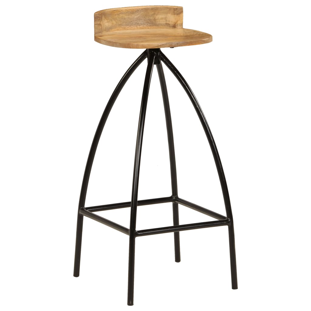 vidaXL Σκαμπό Μπαρ 2 τεμ. από Μασίφ Ξύλο Μάνγκο