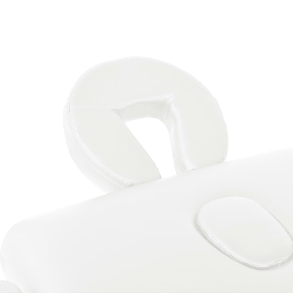 vidaXL Κρεβάτι Μασάζ 2 Θέσεων Πτυσσόμενο Λευκό με Πάχος 10 εκ.