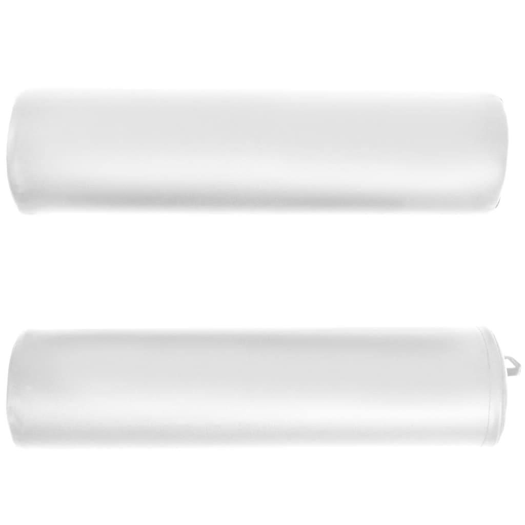 vidaXL Κρεβάτι Μασάζ Πτυσσόμενο Οβάλ Λευκό Πάχος 4 εκ. & 2 Μαξιλάρια