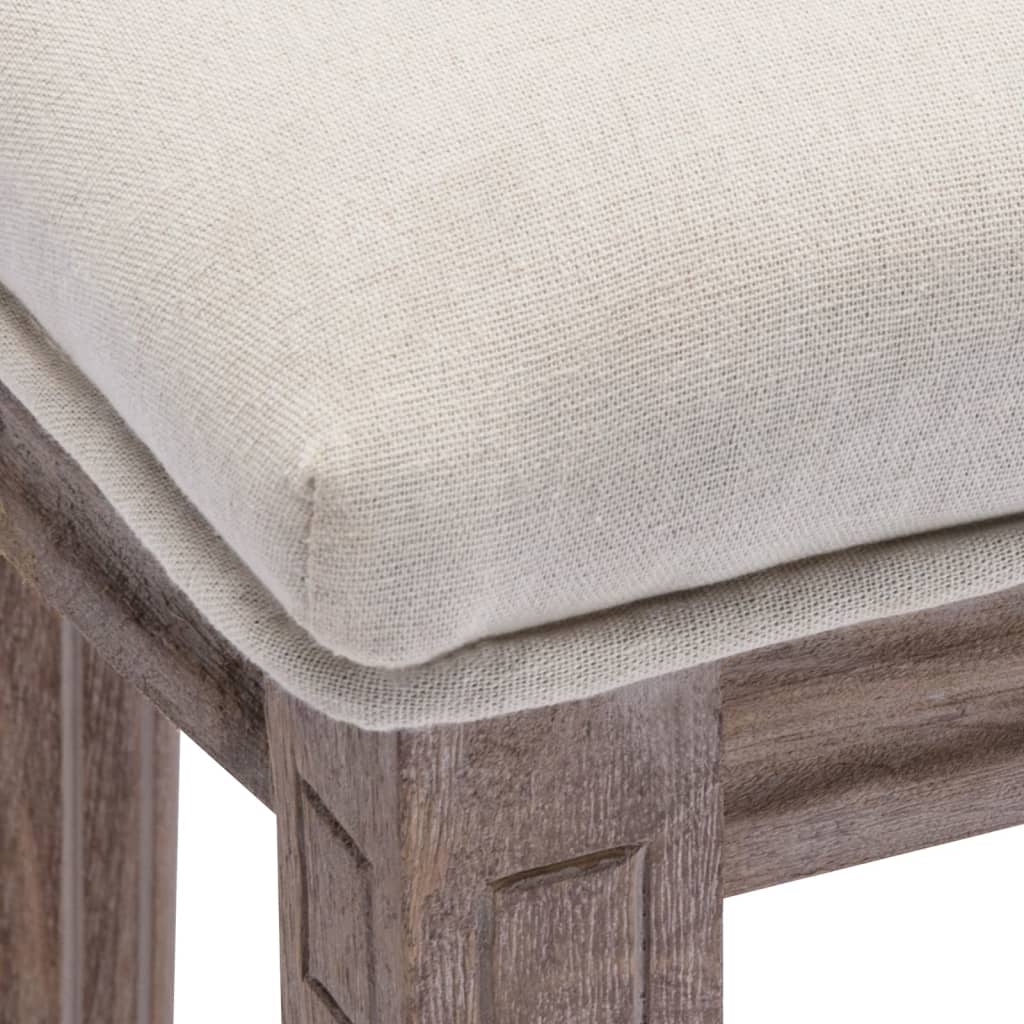 vidaXL Σκαμπό Μπαρ 2 τεμ. Λευκά από Λινό Ύφασμα