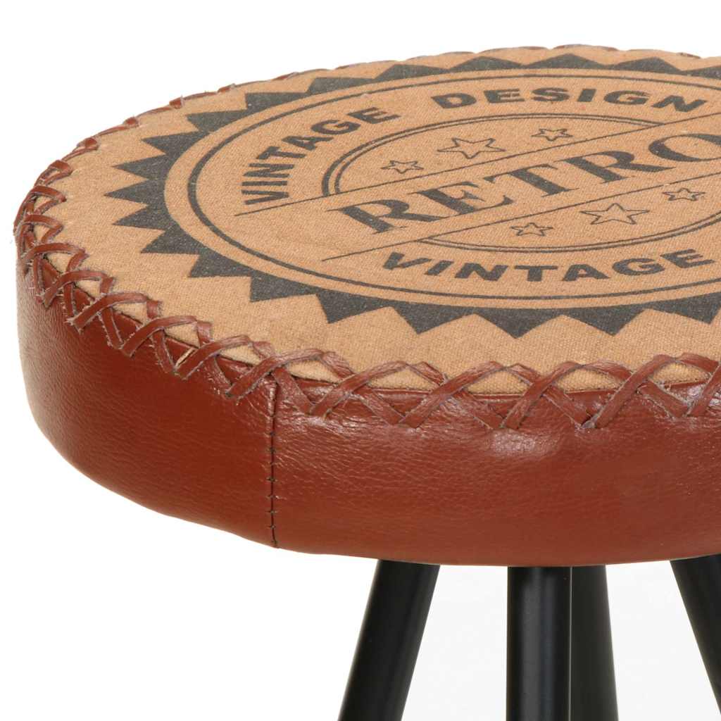 vidaXL Σκαμπό Μπαρ 4 τεμ. από Γνήσιο Δέρμα