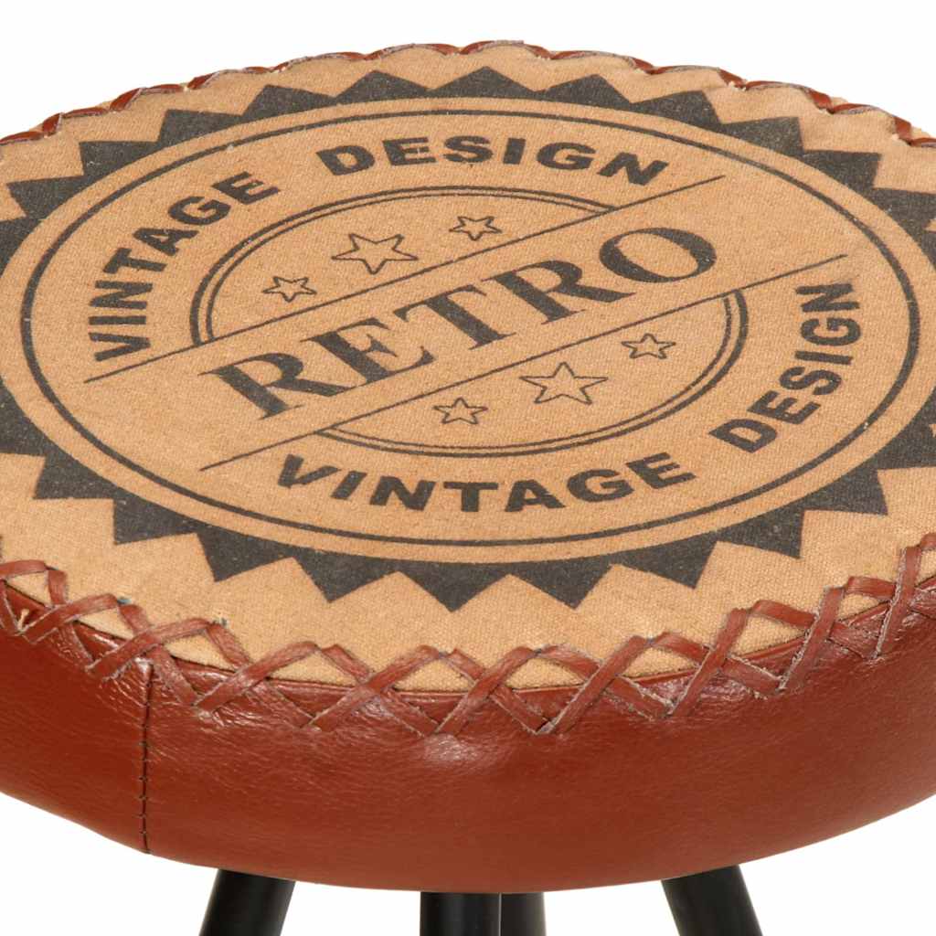 vidaXL Σκαμπό Μπαρ 4 τεμ. από Γνήσιο Δέρμα