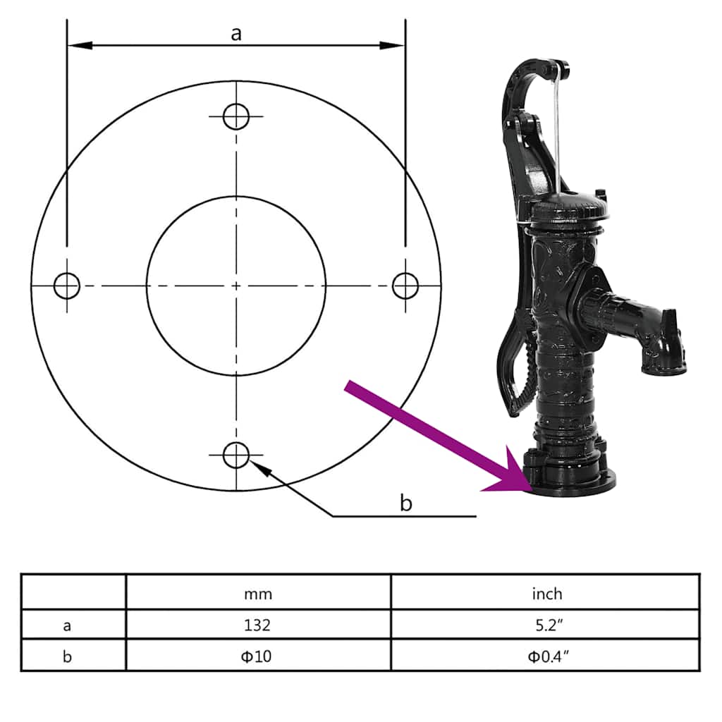 vidaXL Αντλία / Τουλούμπα Νερού Κήπου από Χυτοσίδηρο