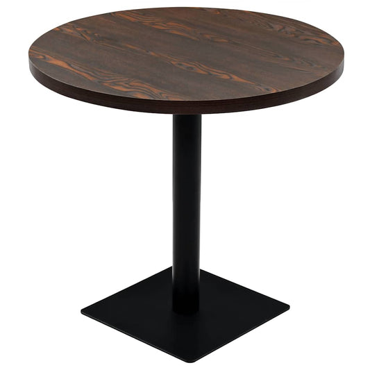 vidaXL Τραπέζι Bistro Στρογγυλό Σκούρο Σταχτί 80 x 75 εκ. MDF / Ατσάλι