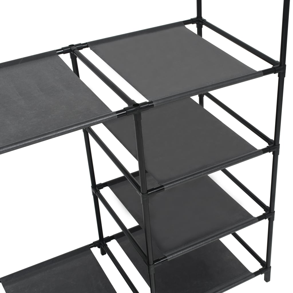 vidaXL Κρεμάστρα Δαπέδου Μαύρη 87x44x158 εκ. Ατσάλι/Ύφασμα Non-woven