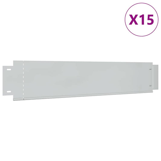 vidaXL Μπορντούρες Γκαζόν 15 τεμ. 100 x 20 εκ. Γαλβανισμένος Χάλυβας